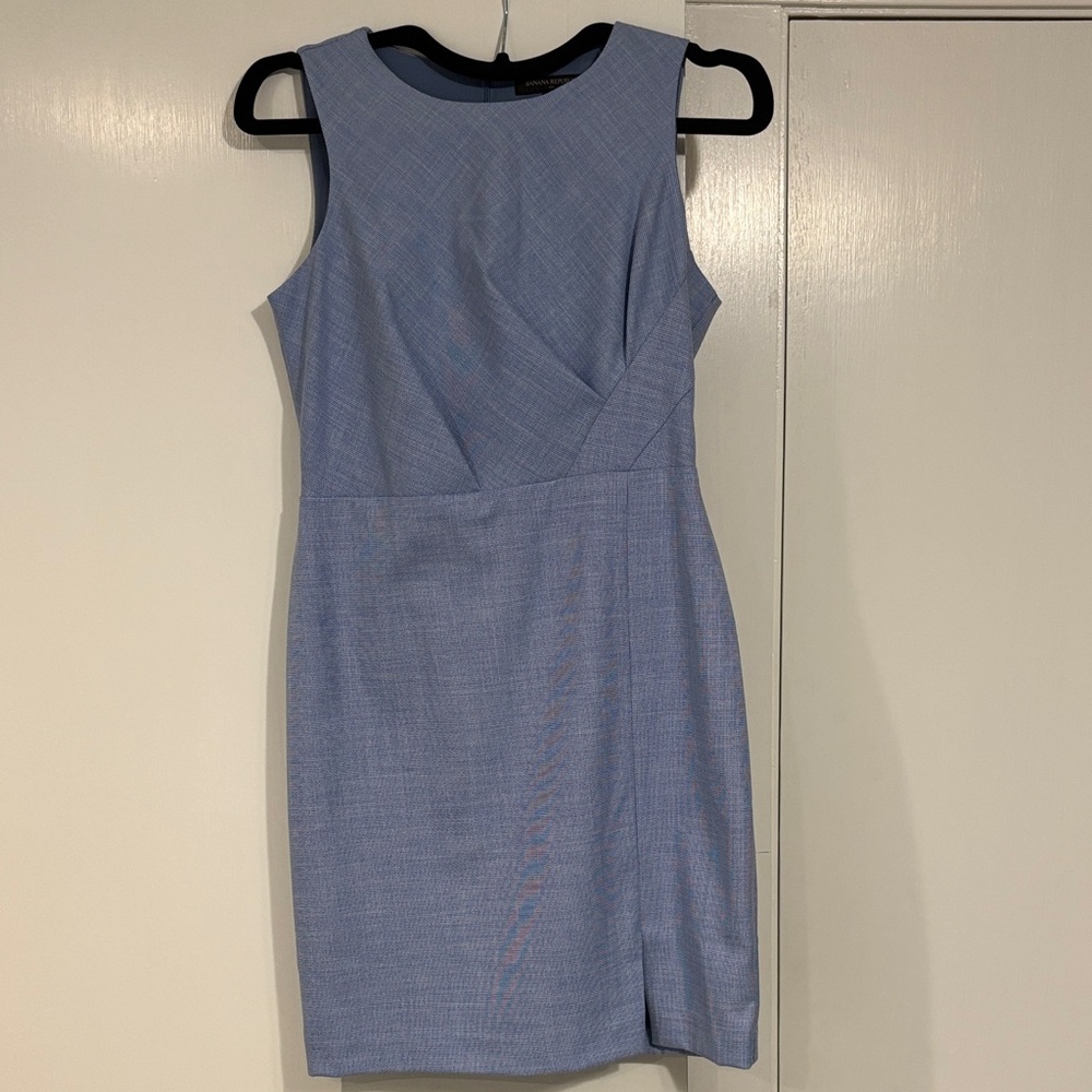 Banana Republic Women’s Elegant Sleeveless Sky Blue Dress, Size 4 petite
